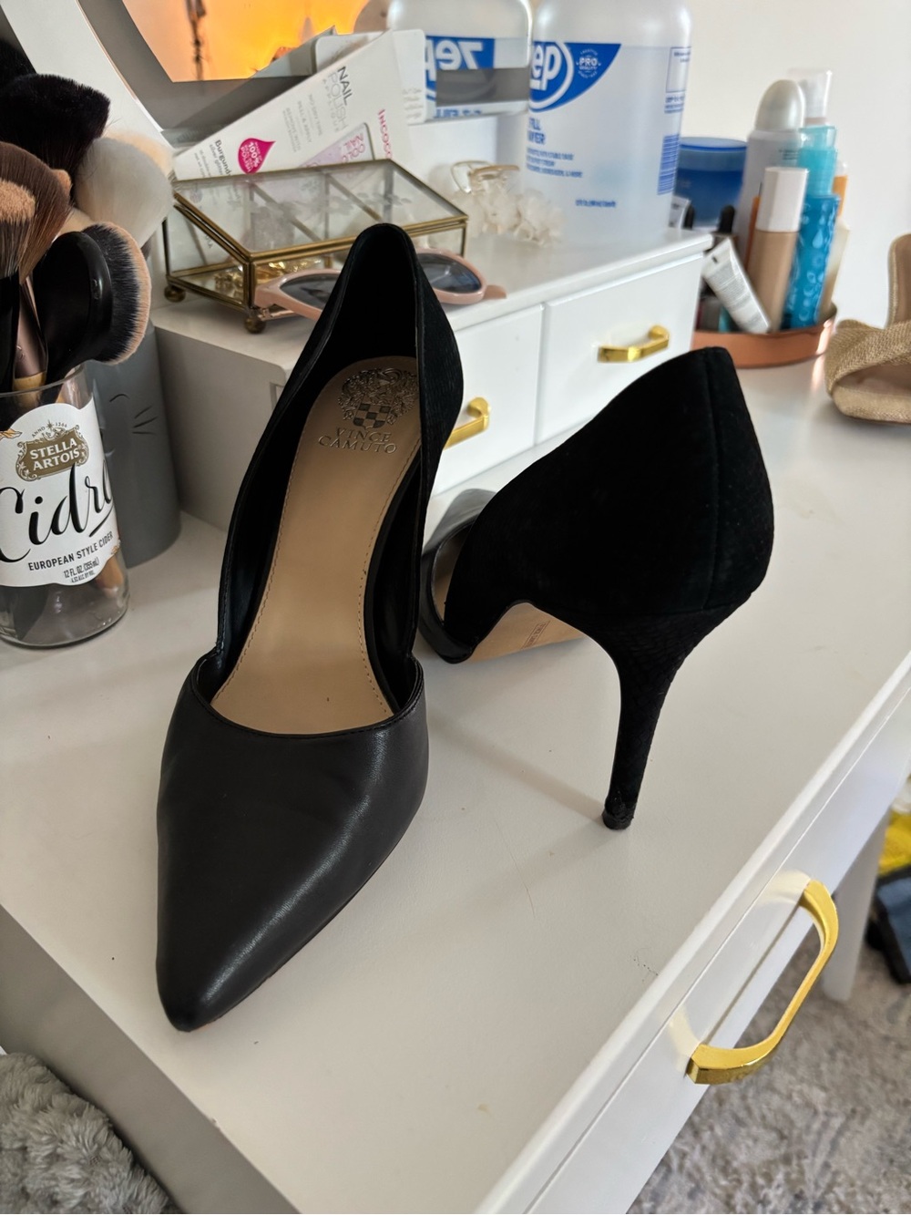 Vince Camuto Black Pointed D'Orsay Stiletto Pumps